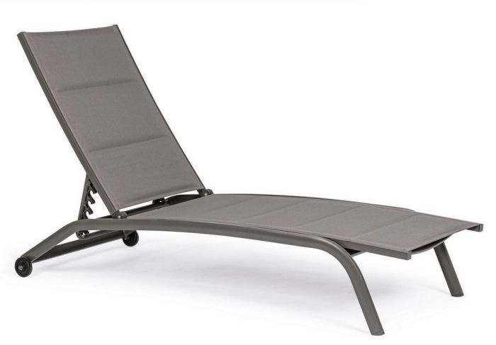 Tumbona Con Ruedas Exterior Cleopas Estilo Moderno Aluminio Gris, 61 Cm
