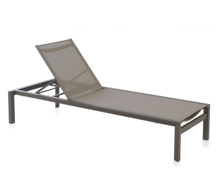 Tumbona De Exterior Textiline Taupe Aluminio