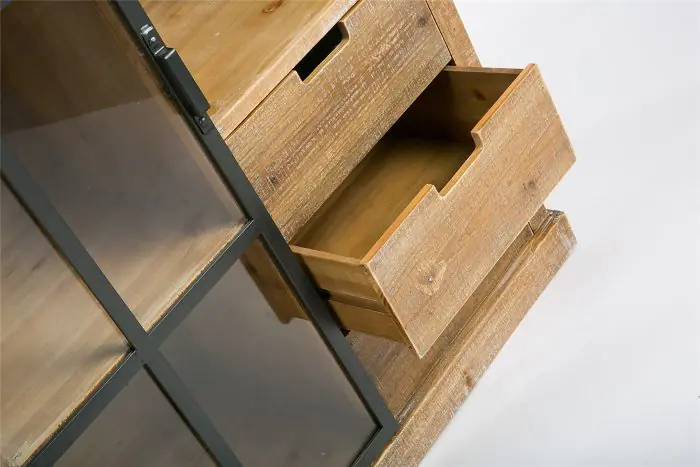 Vitrina Industrial 3 Cajones Metal Madera