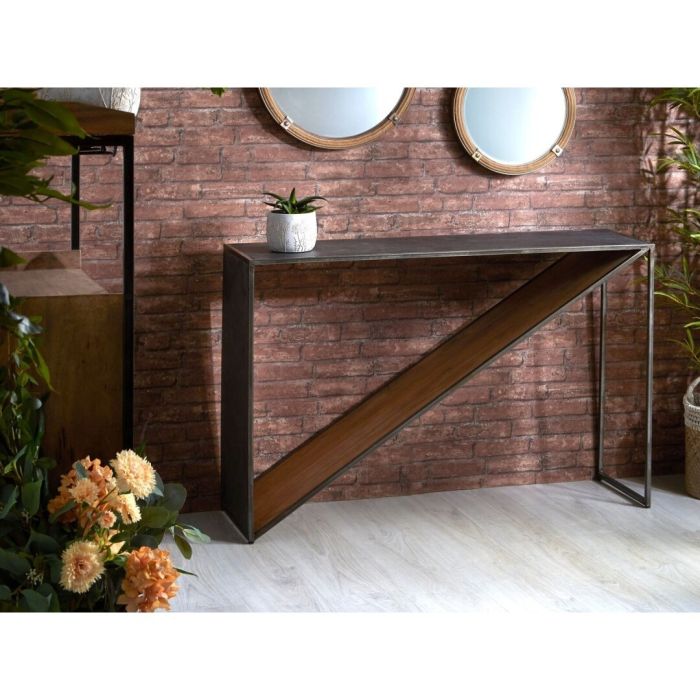 Consola New Stone Estilo Industrial Color Negro, 120 Cm