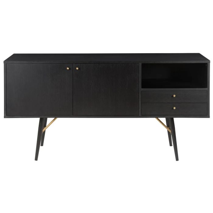 Aparador Verona 2 Puertas 2 Cajones Chapa Roble Mdf Hierro, 160 Cm