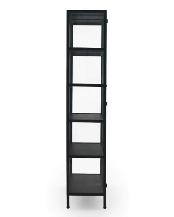 Vitrina Alta Puertas Cristal Estructura Hierro Negro