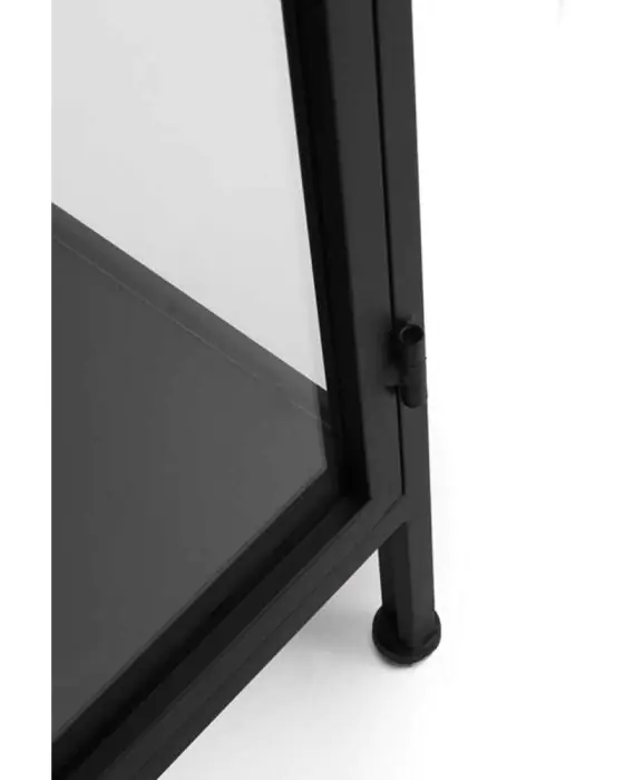 Vitrina Alta Puertas Cristal Estructura Hierro Negro