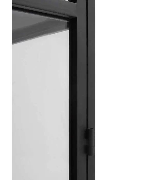 Vitrina Alta Puertas Cristal Estructura Hierro Negro
