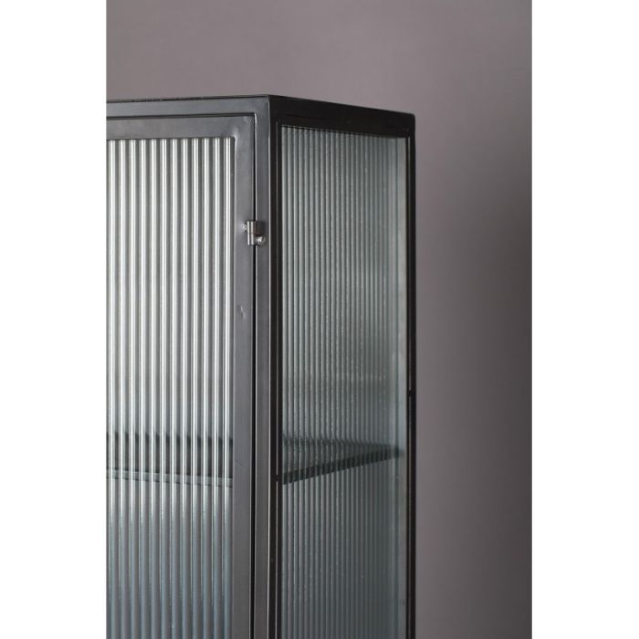 Vitrina Hierro 2 Puertas Vidrio Templado Negro, 70 Cm
