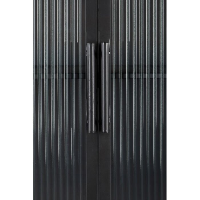 Vitrina Hierro 2 Puertas Vidrio Templado Negro, 70 Cm