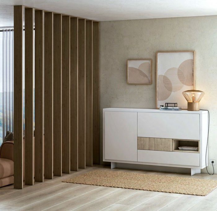 Aparador Alto Blanco Diseño Moderno Módulos a Medida, 173 Cm