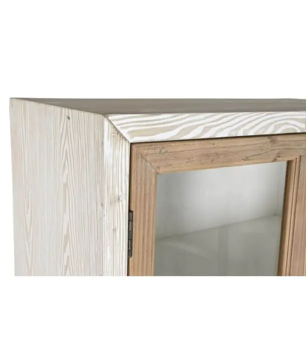 Vitrina Cristal Algodón Madera Abeto Natural, 180 Cm
