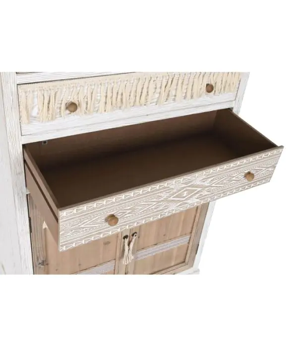 Vitrina Cristal Algodón Madera Abeto Natural, 180 Cm