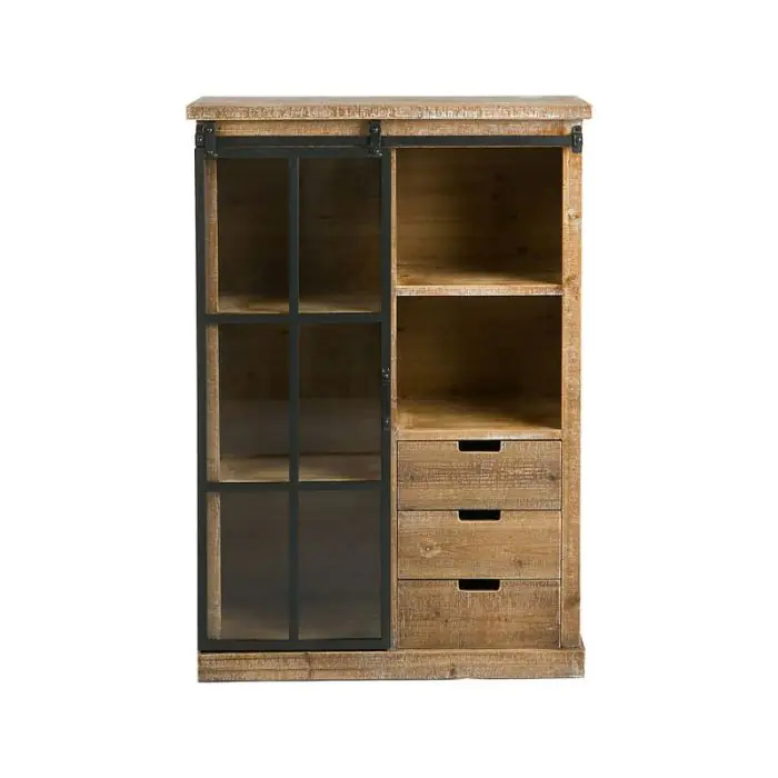 Vitrina Industrial 3 Cajones Metal Madera