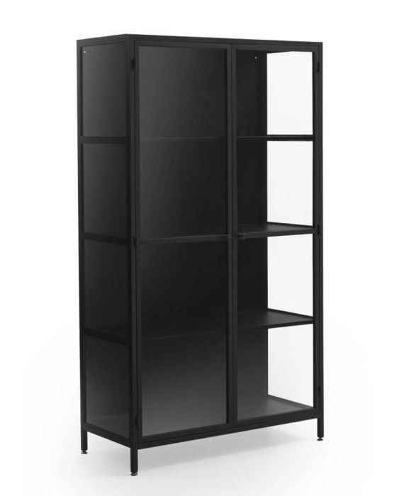 Vitrina Puertas Cristal Estructura Hierro Negro