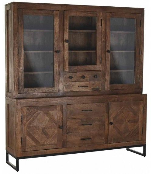 Vitrina Estilo Vintage-Industrial 5 Puertas, 160 Cm