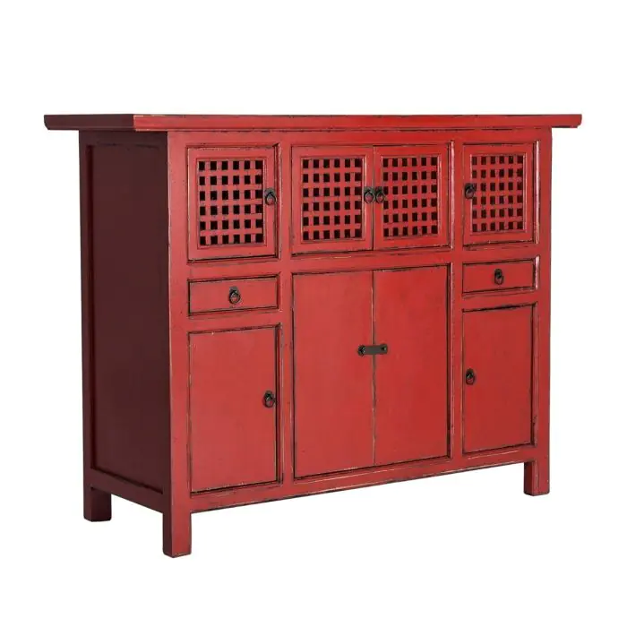 Vitrina Oriental Roja Pino Reciclado
