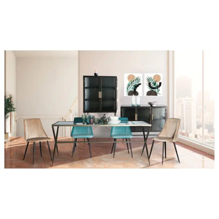 Vitrina Straw Vidrio Hierro Negro, 156 Cm