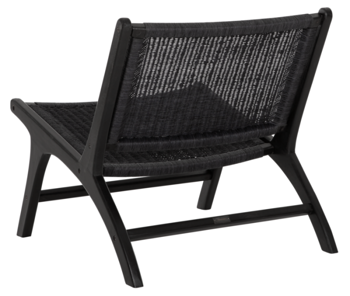 Sillón Ratán Madera Teca Negro, 69 Cm