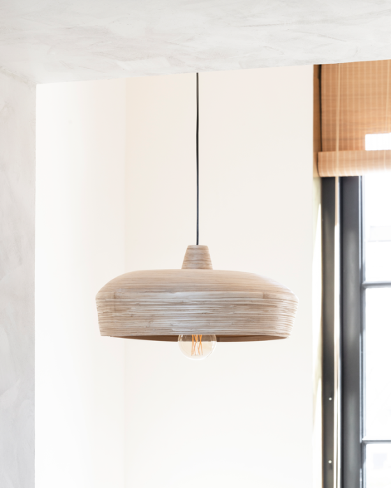 Lámpara Colgante Kuala Lumpur Grande Madera Bambú, Ø60 Cm