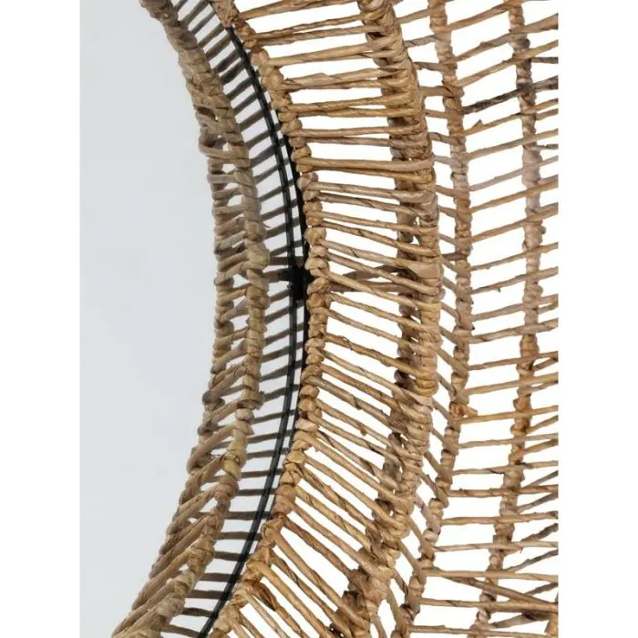 Espejo Circular Ratán Trenzado Natural, Ø100 Cm