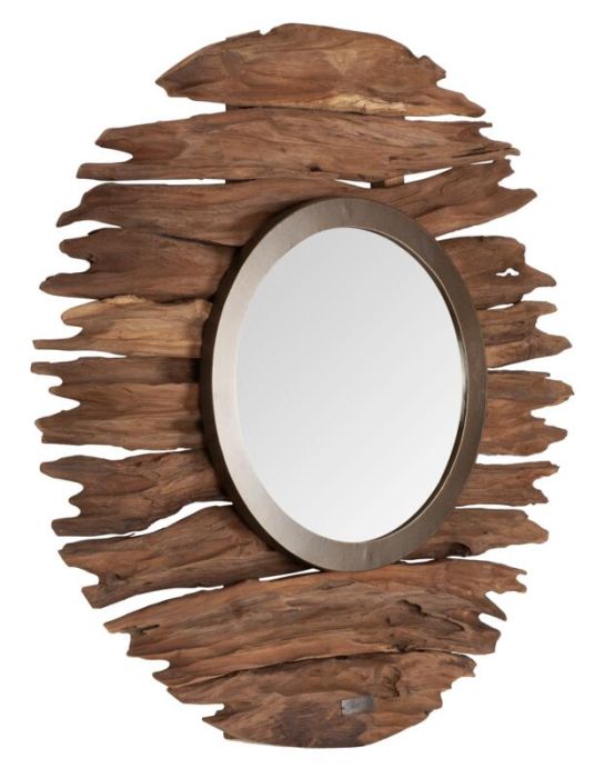 Espejo Redondo Pure Estilo Étnico, Ø85 Cm