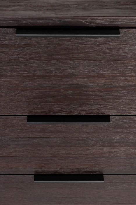 Aparador Alto Madera Teca Marrón Hierro, 135 Cm