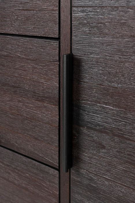 Aparador Alto Madera Teca Marrón Hierro, 135 Cm