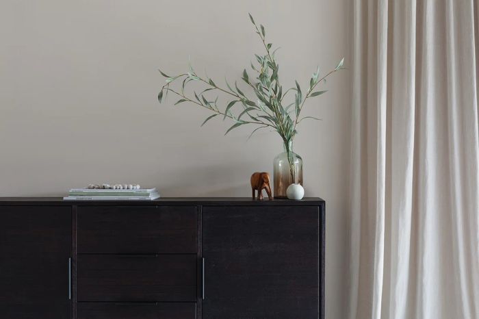 Aparador Alto Madera Teca Marrón Hierro, 135 Cm