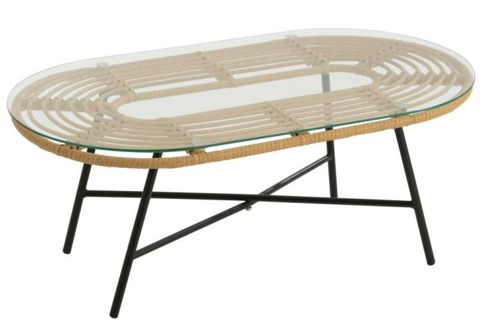 Mesa Centro Estilo Étnico-Tropical, 90 Cm
