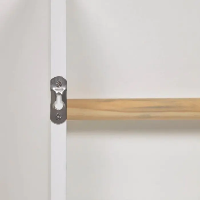 Estantería Madera Pino Acabado Natural Blanco, 50 Cm