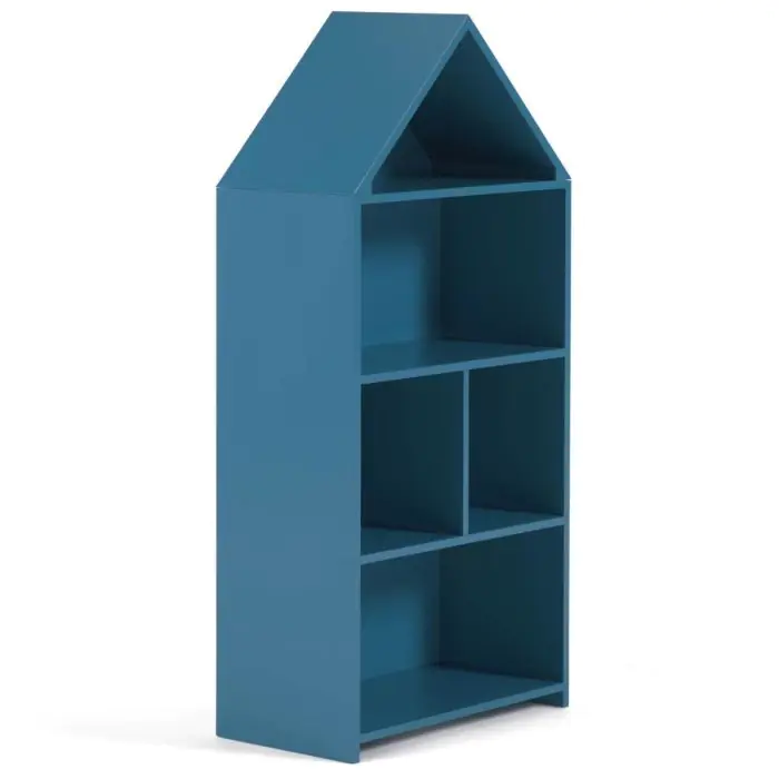 Estantería Casita Infantil Madera Azul Celeste 50 Cm