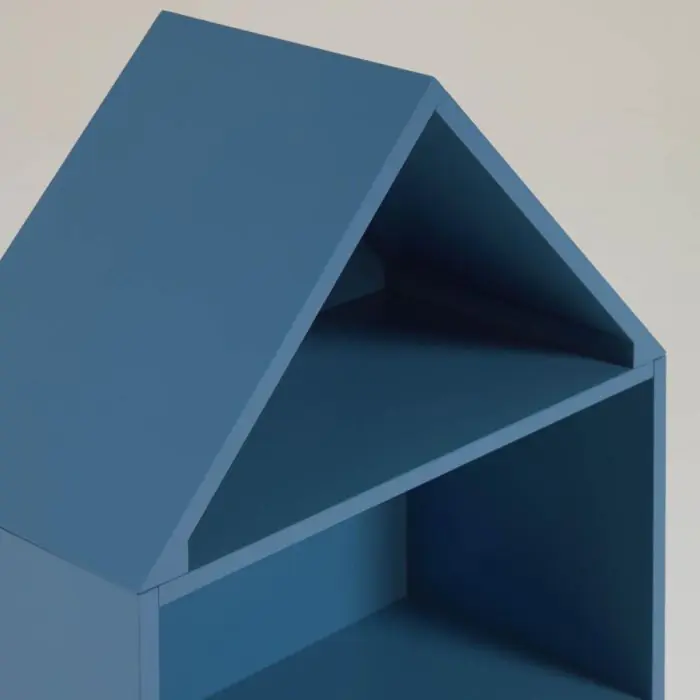 Estantería Casita Infantil Madera Azul Celeste 50 Cm