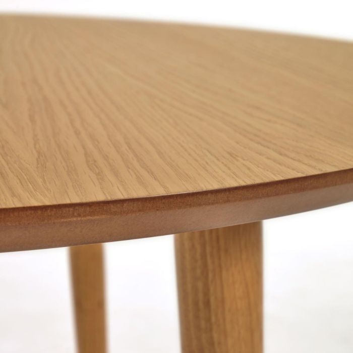 Mesa Extensible Ovalada Roble Madera Caucho Natural, Ø 120 (200) Cm