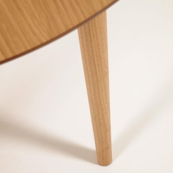 Mesa Extensible Ovalada Roble Madera Caucho Natural, Ø 120 (200) Cm