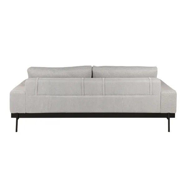 Sofá 3 Plazas Tejido Gris Claro Metal Negro Mate, 216 Cm
