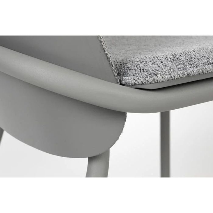 Silla Tejido Gris Metal Recubrimiento Polvo, 48 Cm