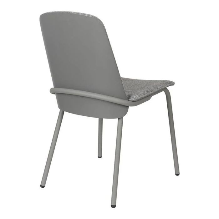 Silla Tejido Gris Metal Recubrimiento Polvo, 48 Cm