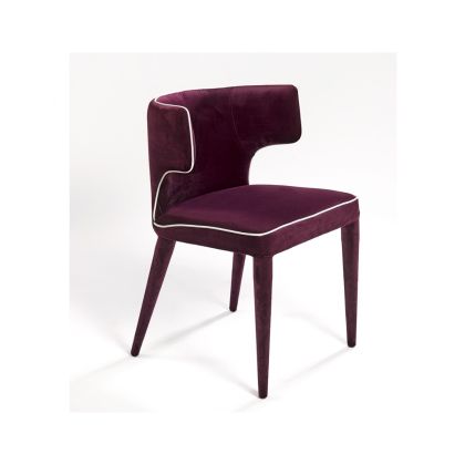 Silla  Tapizada Terciopelo Morado 