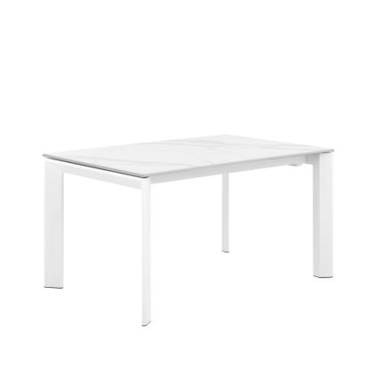 Mesa Comedor Extensible Porcelánico Blanco, 200 cm