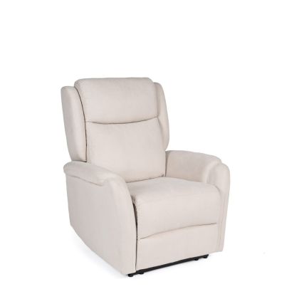 Relaxing Armchair 1 Motor Beige Fabric Metal, 84 Cm