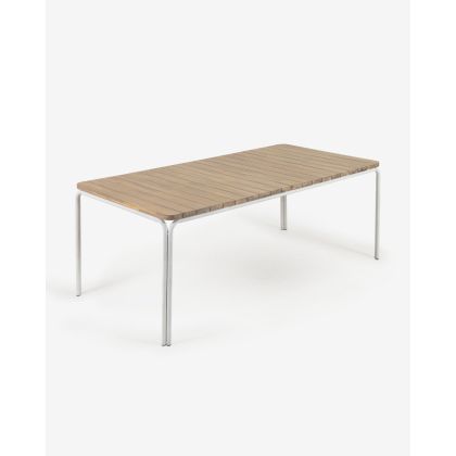 Mesa de Exterior Cailin Madera Natural Acero Blanco