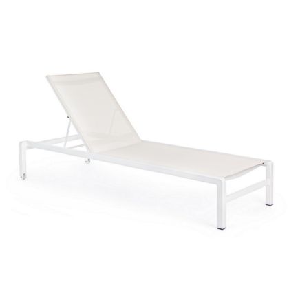 Tumbona Con Ruedas Konnor Estilo Moderno Aluminio Blanco, 78 Cm