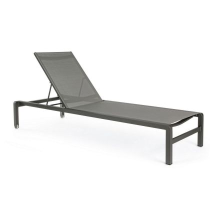 Tumbona Con Ruedas Konnor Estilo Moderno Aluminio Gris Antracita, 78 Cm