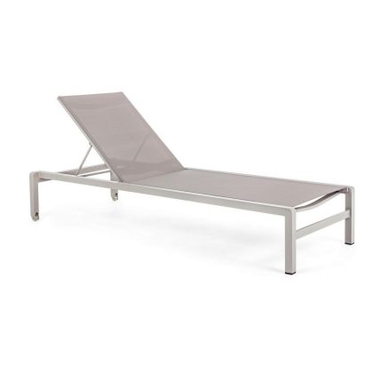 Tumbona Con Ruedas Konnor Estilo Moderno Aluminio Gris, 78 Cm