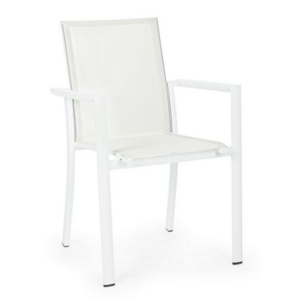 Silla Konnor Aluminio Blanco Textilene Blanco, 56'2 Cm