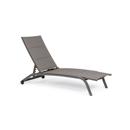 Tumbona Con Ruedas Exterior Cleopas Estilo Moderno Aluminio Gris, 61 Cm