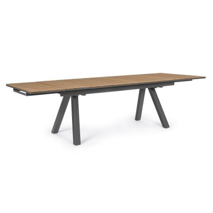 Mesa Jardín Extensible Aluminio Gris Antracita Polywood, 203/293 Cm