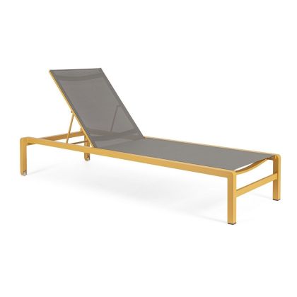 Tumbona Con Ruedas Konnor Estilo Moderno Aluminio Mostaza, 78 Cm