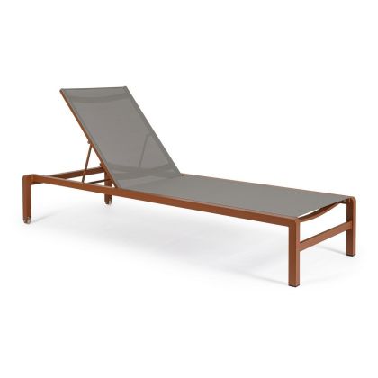 Tumbona Con Ruedas Konnor Estilo Moderno Aluminio Color Terracota, 78 Cm