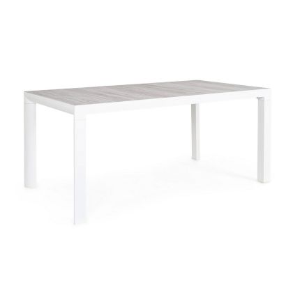 Mesa Jardín Mason Estilo Moderno Blanco Gris, 160 Cm