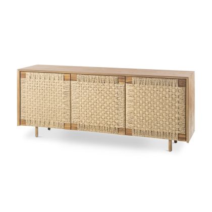 Aparador Virotec Viro Trenzado Madera Maciza Teca Reciclada, 191 Cm