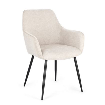Silla Moderna Cora Brazos Tejido Beige, 58 Cm