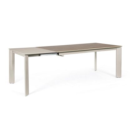 Mesa Extensible Comedor Briva Estilo Moderno Visón/Gris, 160/220 Cm